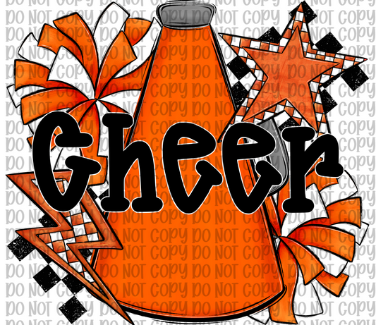 Cheer Orange-Black Letters
