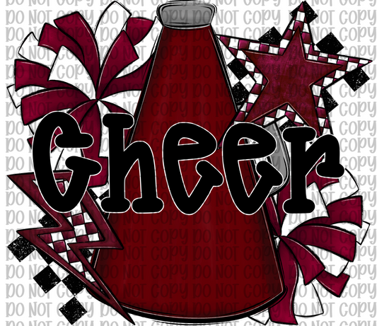 Cheer Maroon- Black Letters