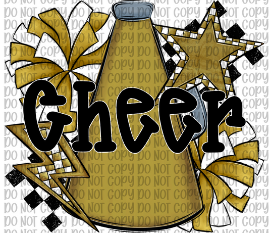 Cheer Gold- Black Letters