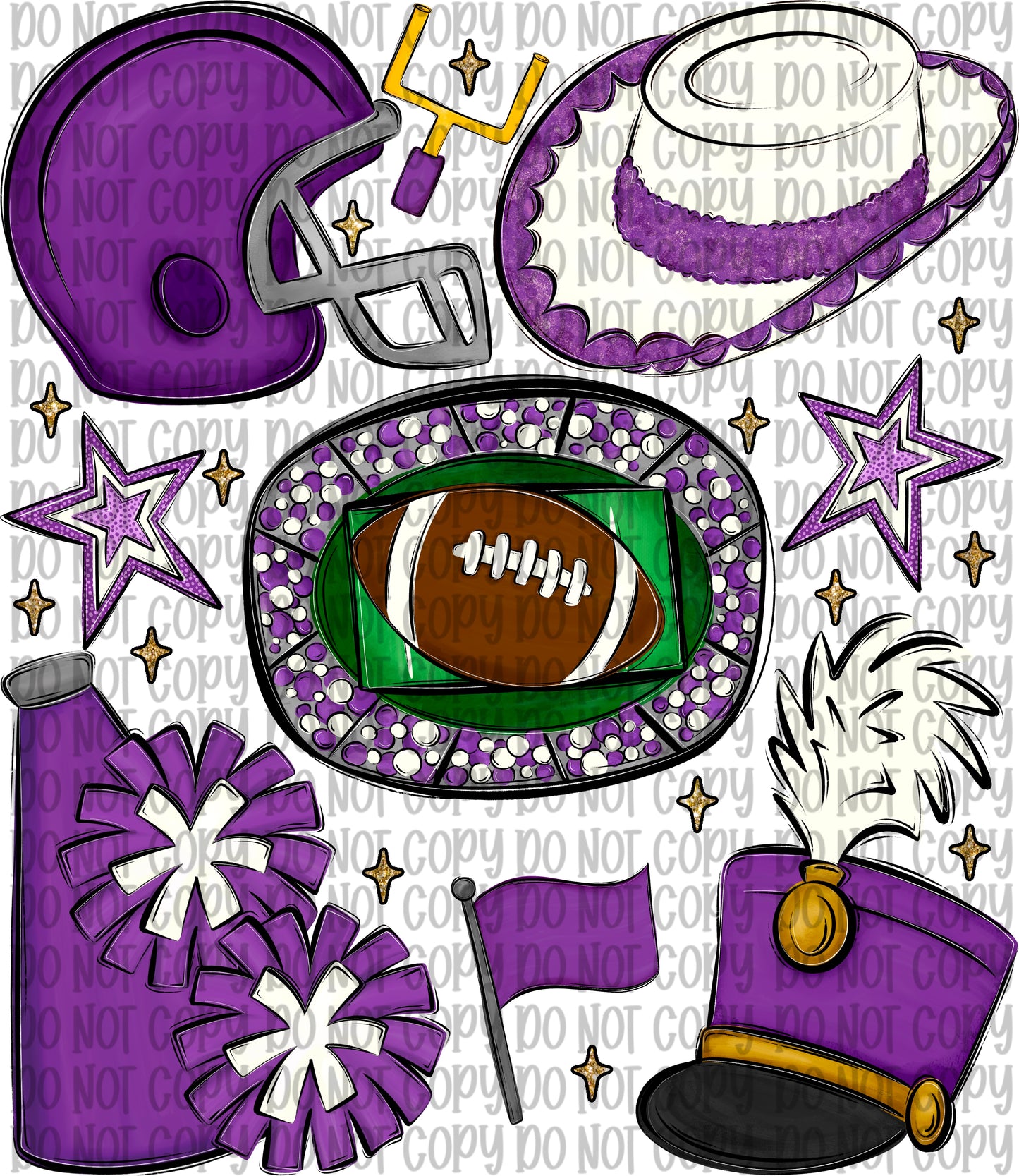 School Spirit Collage Purple