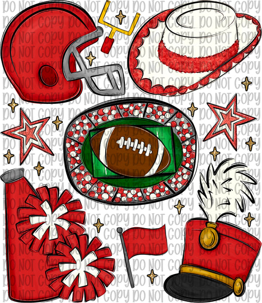 School Spirit Collage Red