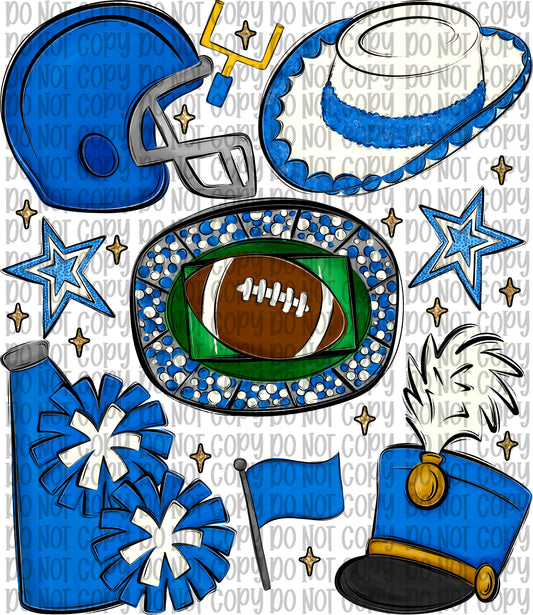 School Spirit Collage Blue