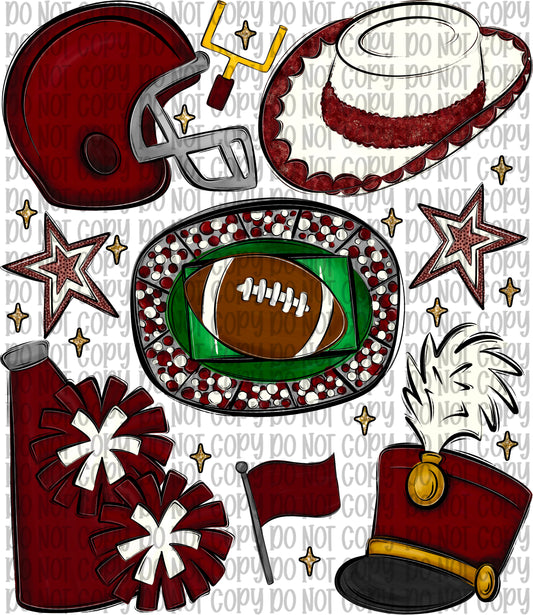 School Spirit Collage Maroon