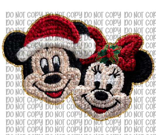 Faux Yarn Mouse Couple