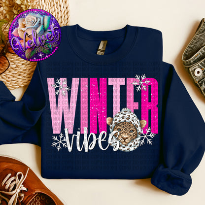 Pink Winter Vibes Leopard