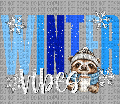 Blue Winter Vibes Sloth