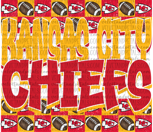 KC Chiefs Checkered Grunge