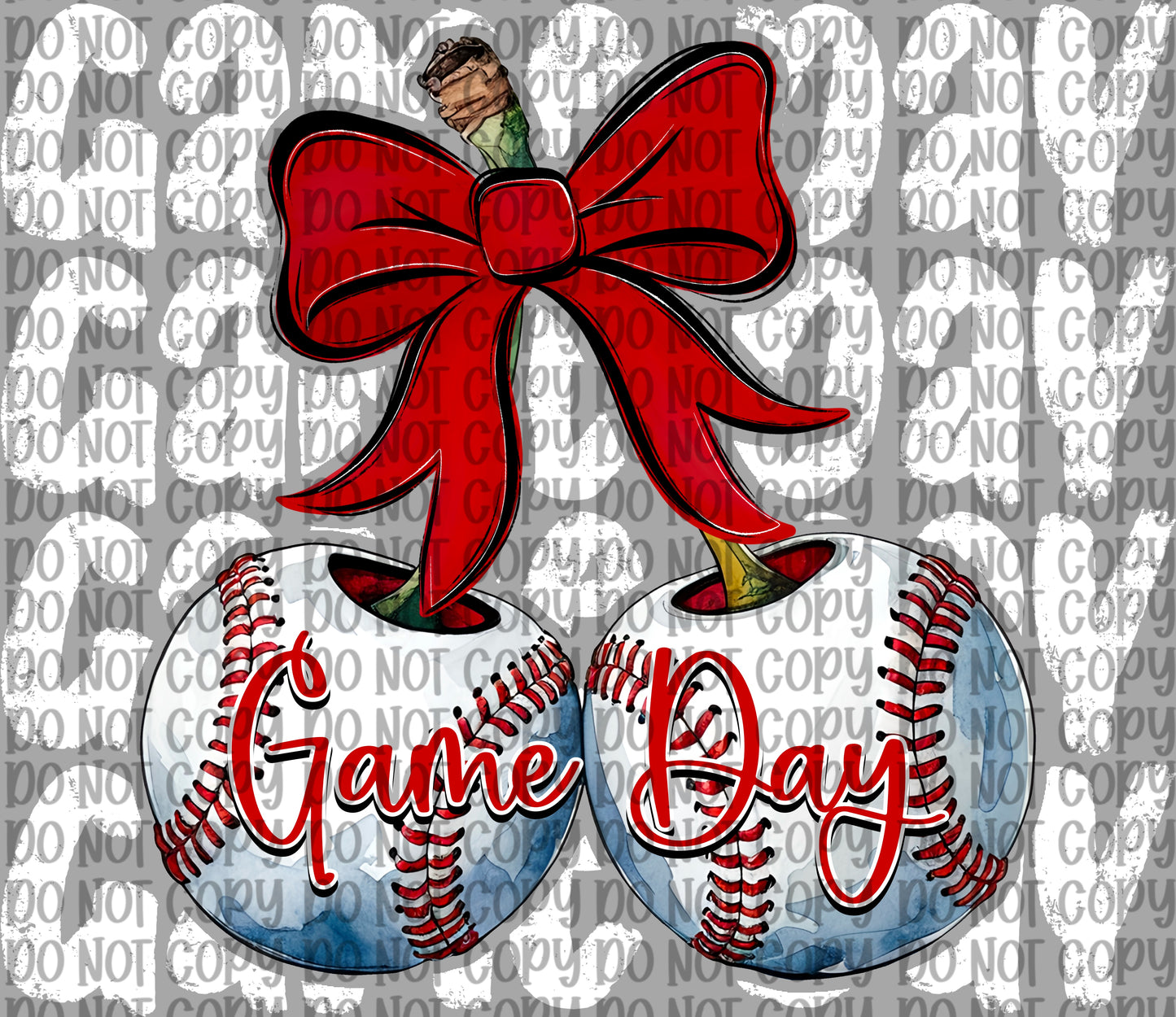 Game Day Baseball Cherries White